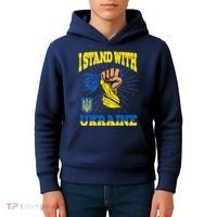 Powerful I Stand With Ukraine Kids Hoodie thumb 4