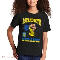 Powerful I Stand With Ukraine Kids T-Shirt thumb 2