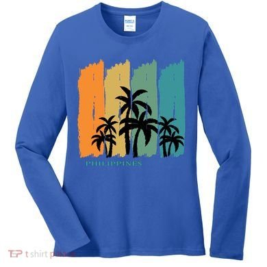 Palms Island Southeast Asia Sun Souvenir Palawan Gift Women's Long Sleeve Shirt
