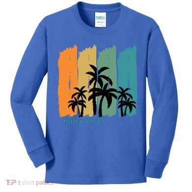 Palms Island Southeast Asia Sun Souvenir Palawan Gift Kids Long Sleeve Shirt