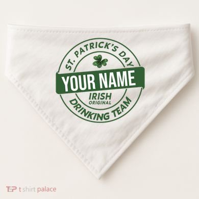 Personalized Irish Shirt Drinking Team USA-Made Doggie Bandana