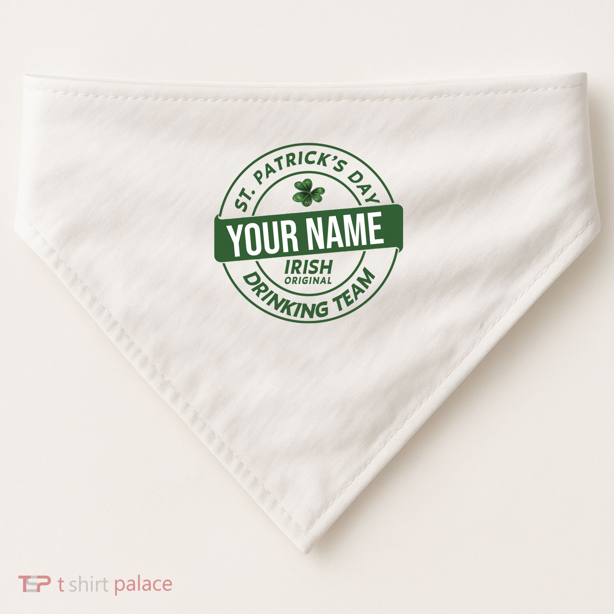 Personalized Irish Shirt Drinking Team USA-Made Doggie Bandana