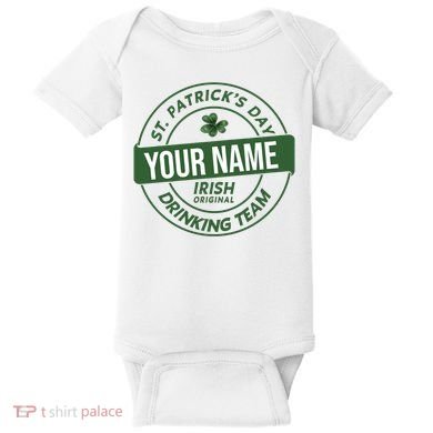 Personalized Irish Shirt Drinking Team Baby Bodysuit