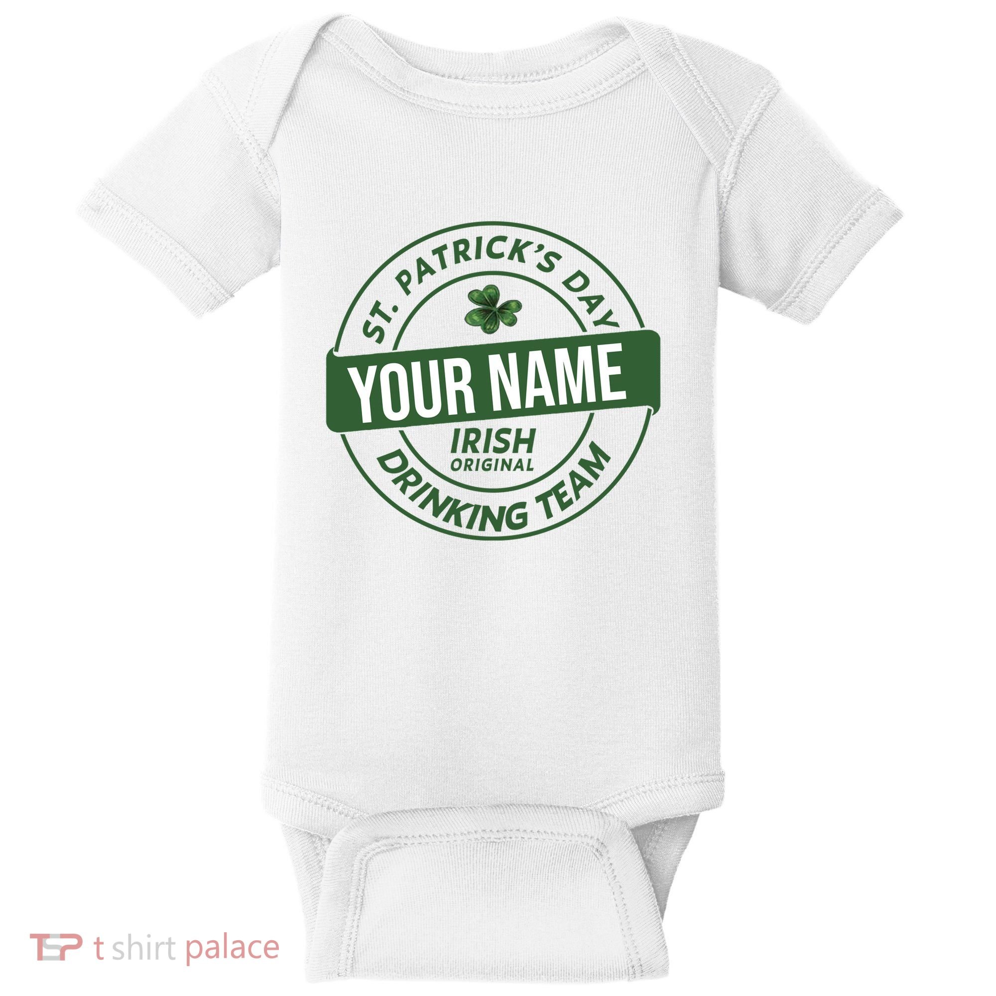 Personalized Irish Shirt Drinking Team Baby Bodysuit