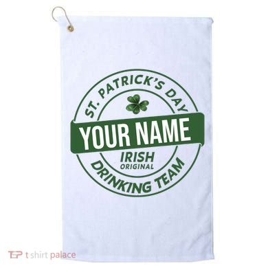 Personalized Irish Shirt Drinking Team Golf Towel