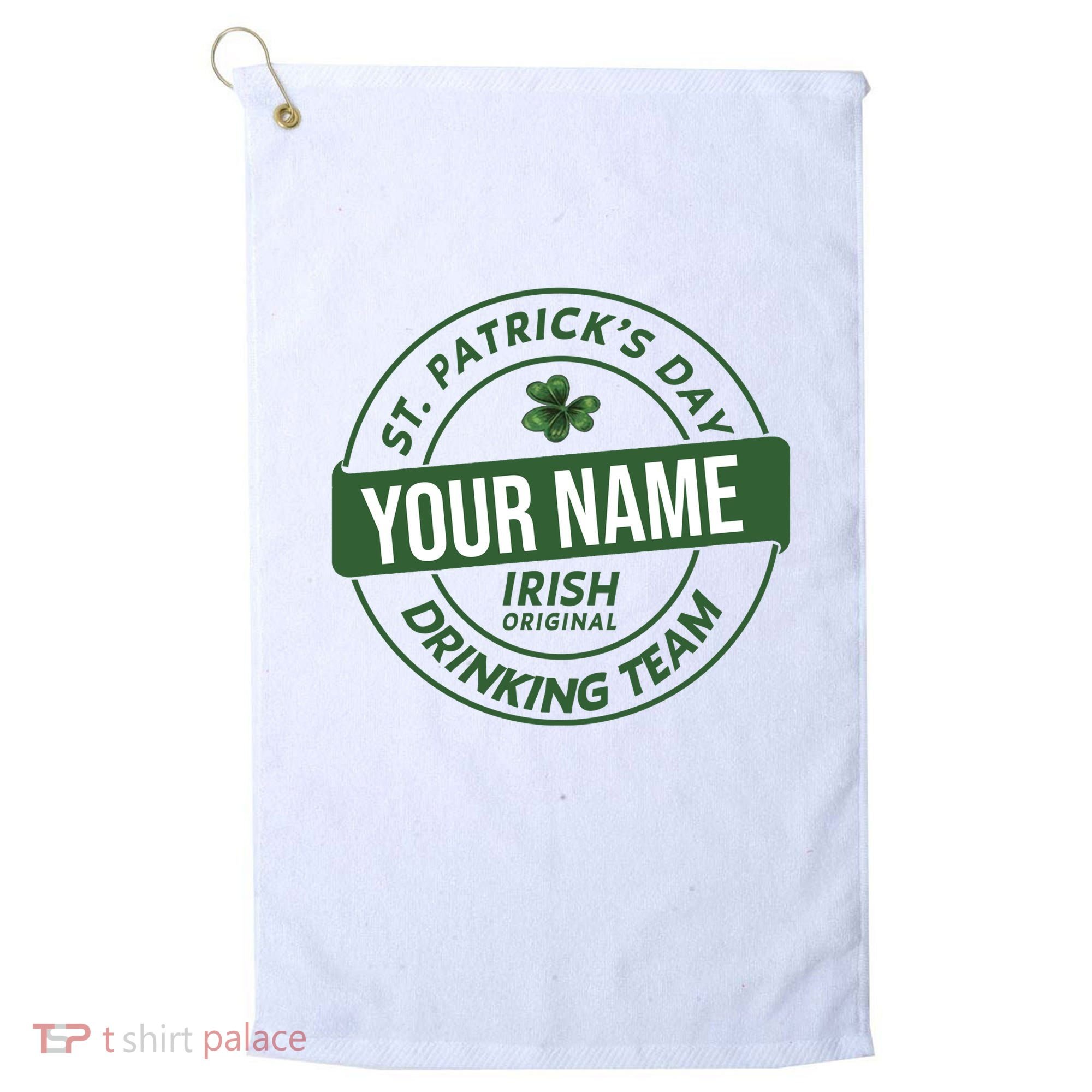 Personalized Irish Shirt Drinking Team Golf Towel