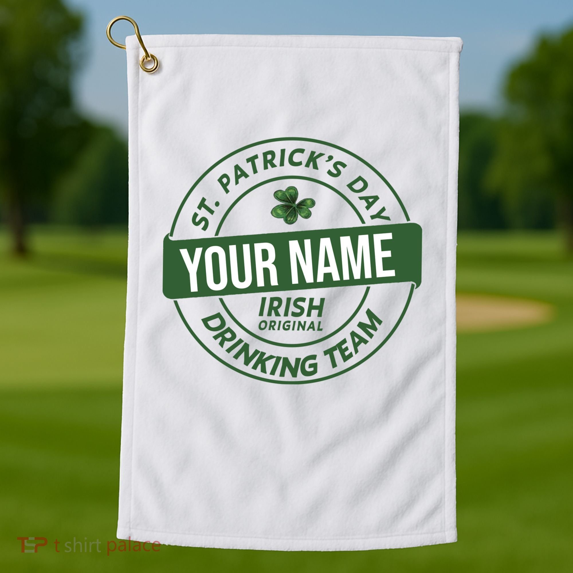 Personalized Irish Shirt Drinking Team Golf Towel