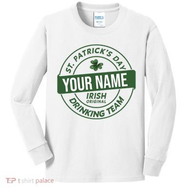 Personalized Irish Shirt Drinking Team Kids Long Sleeve Shirt