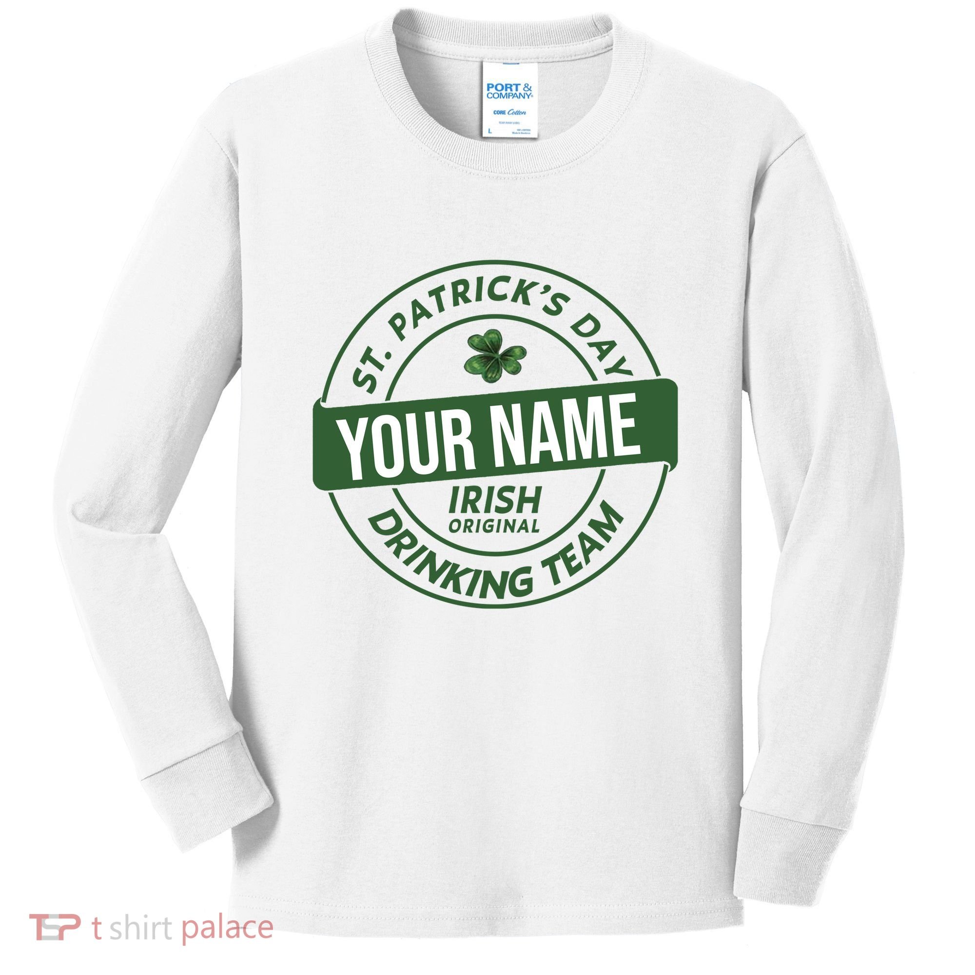 Personalized Irish Shirt Drinking Team Kids Long Sleeve Shirt