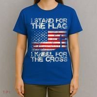 Patriot I Stand For The Flag I Kneel For The Cross Military Gift T-Shirt thumb 4
