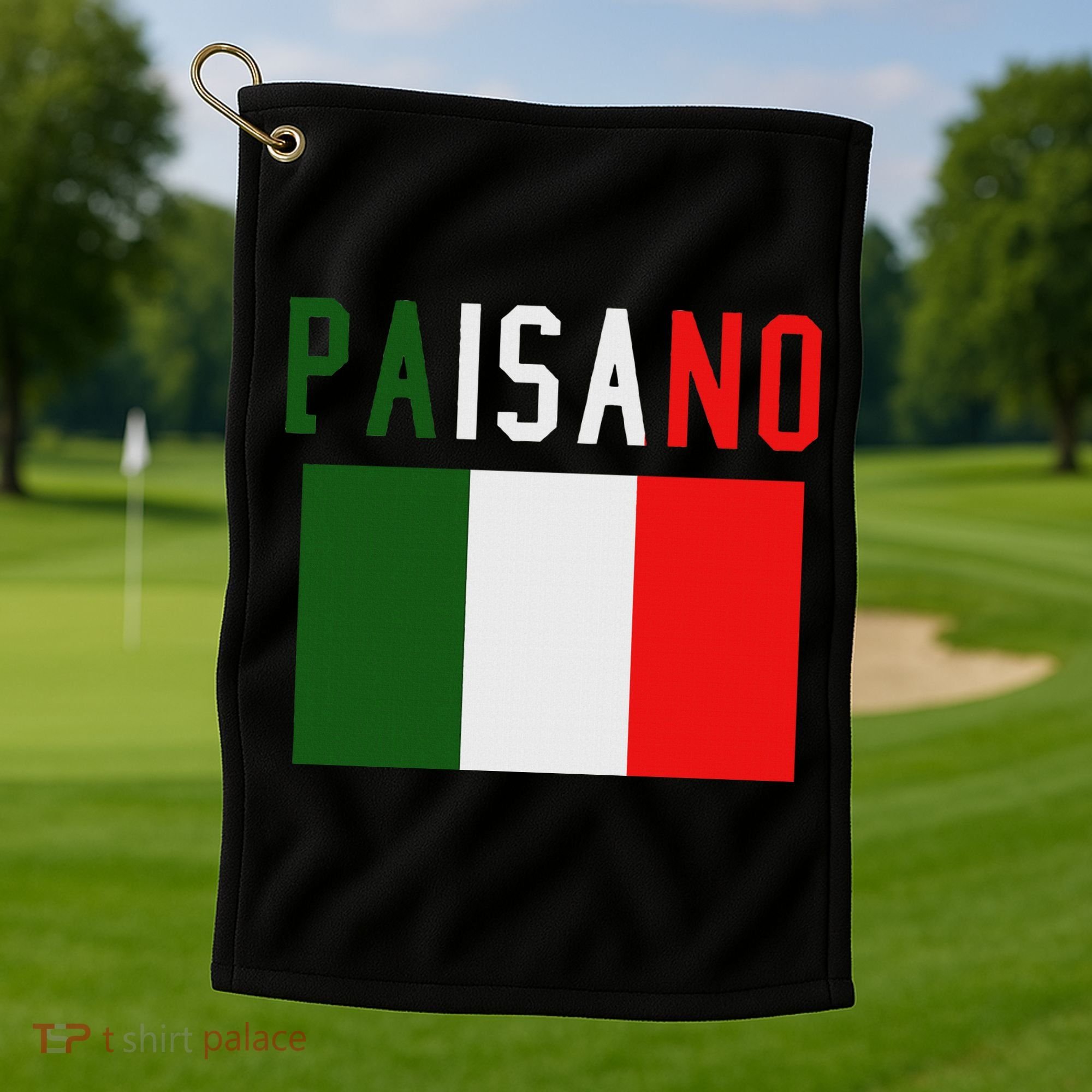 Paisano Italian Slang, Funny Italian Sayings Gift Golf Towel