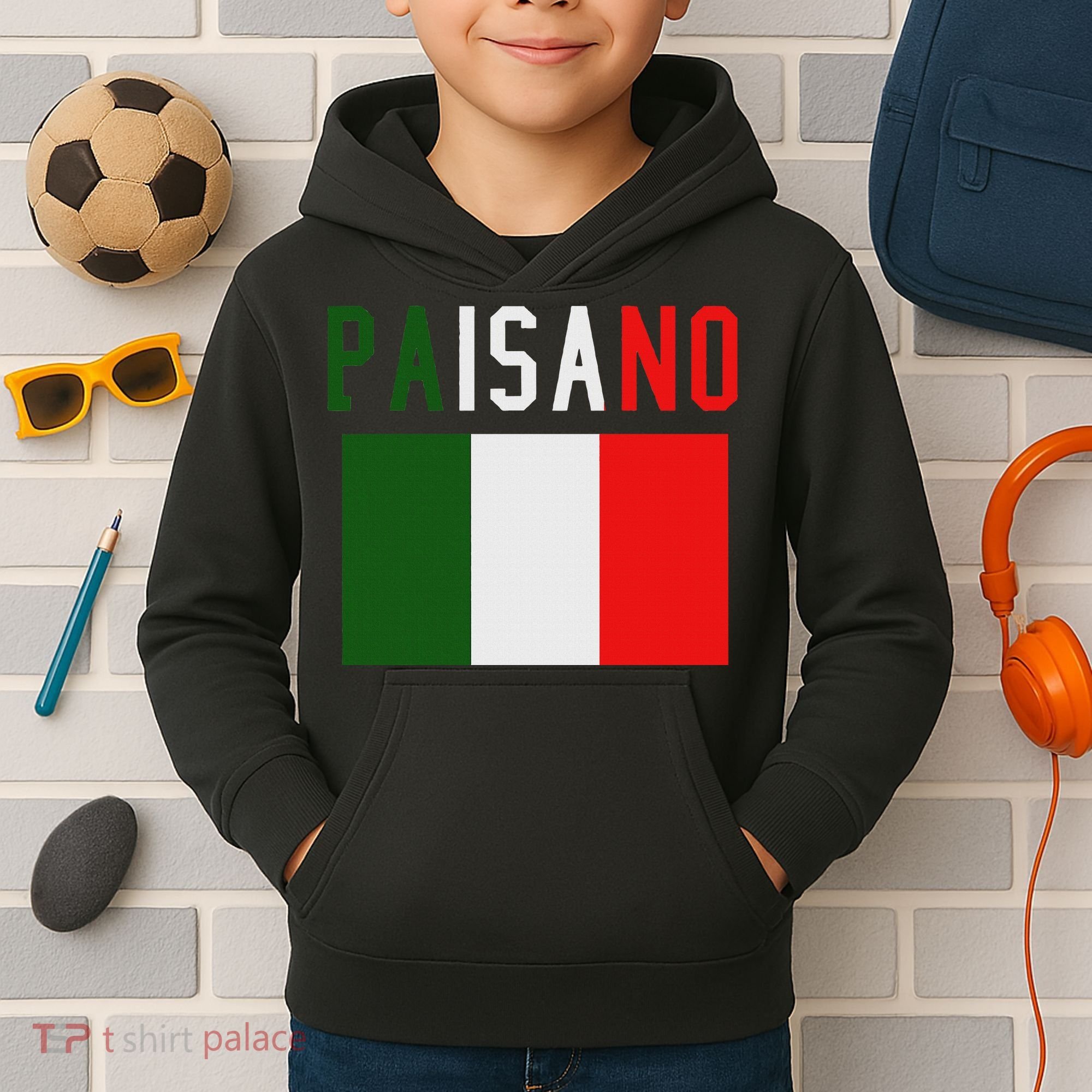 Paisano Italian Slang, Funny Italian Sayings Gift Kids Hoodie