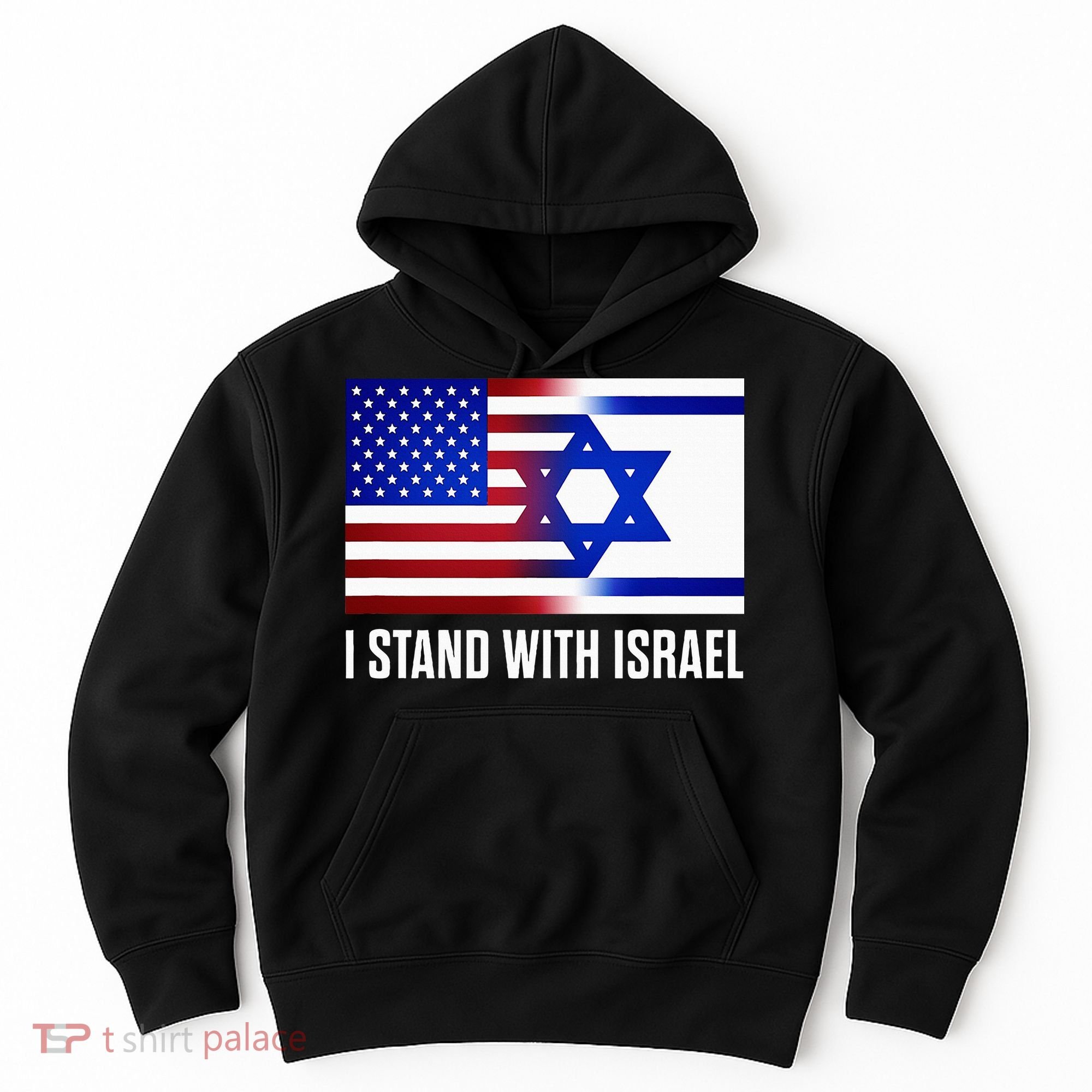 Pro Israel Supporter I Stand With Israel Patriotic USA Flag Hoodie