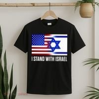 Pro Israel Supporter I Stand With Israel Patriotic USA Flag T-Shirt thumb 2