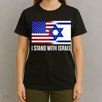 Pro Israel Supporter I Stand With Israel Patriotic USA Flag T-Shirt thumb 4