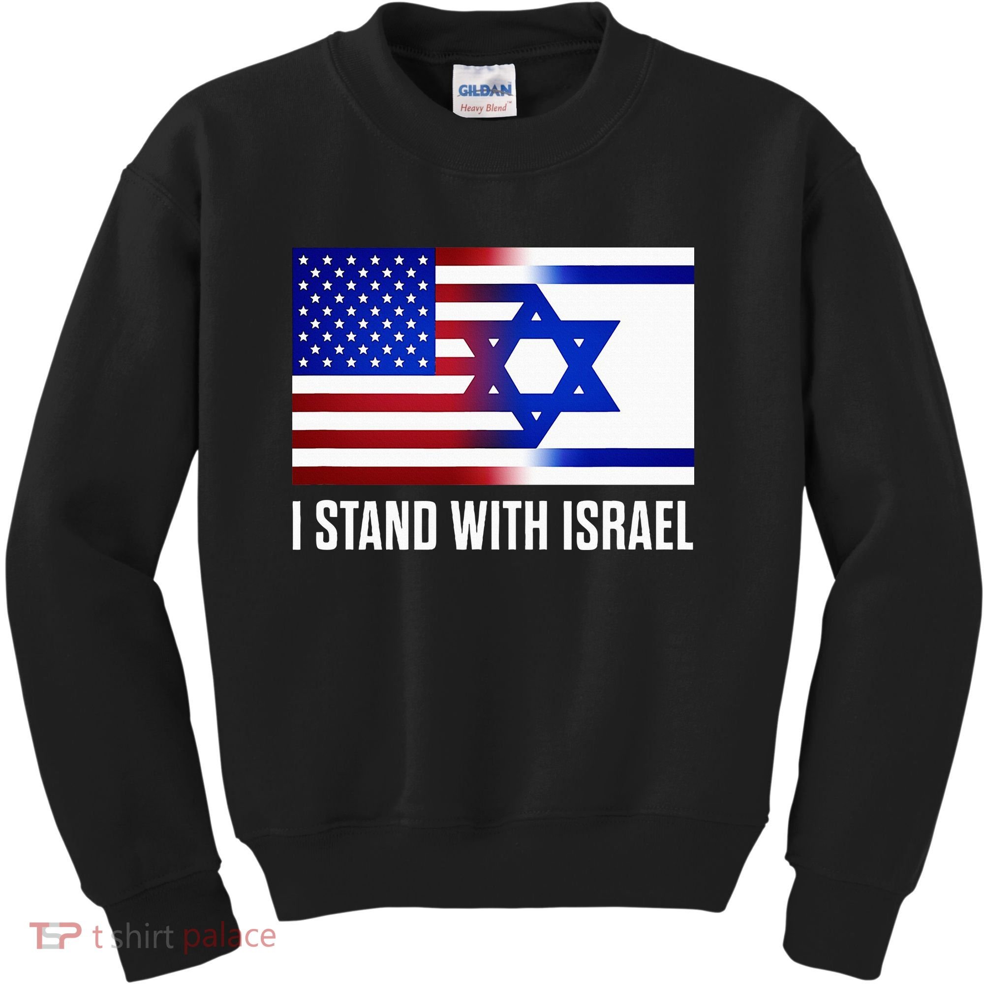 Pro Israel Supporter I Stand With Israel Patriotic USA Flag Kids Sweatshirt