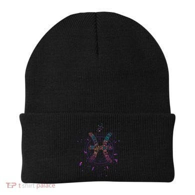 Pisces Floral Zodiac Beanie
