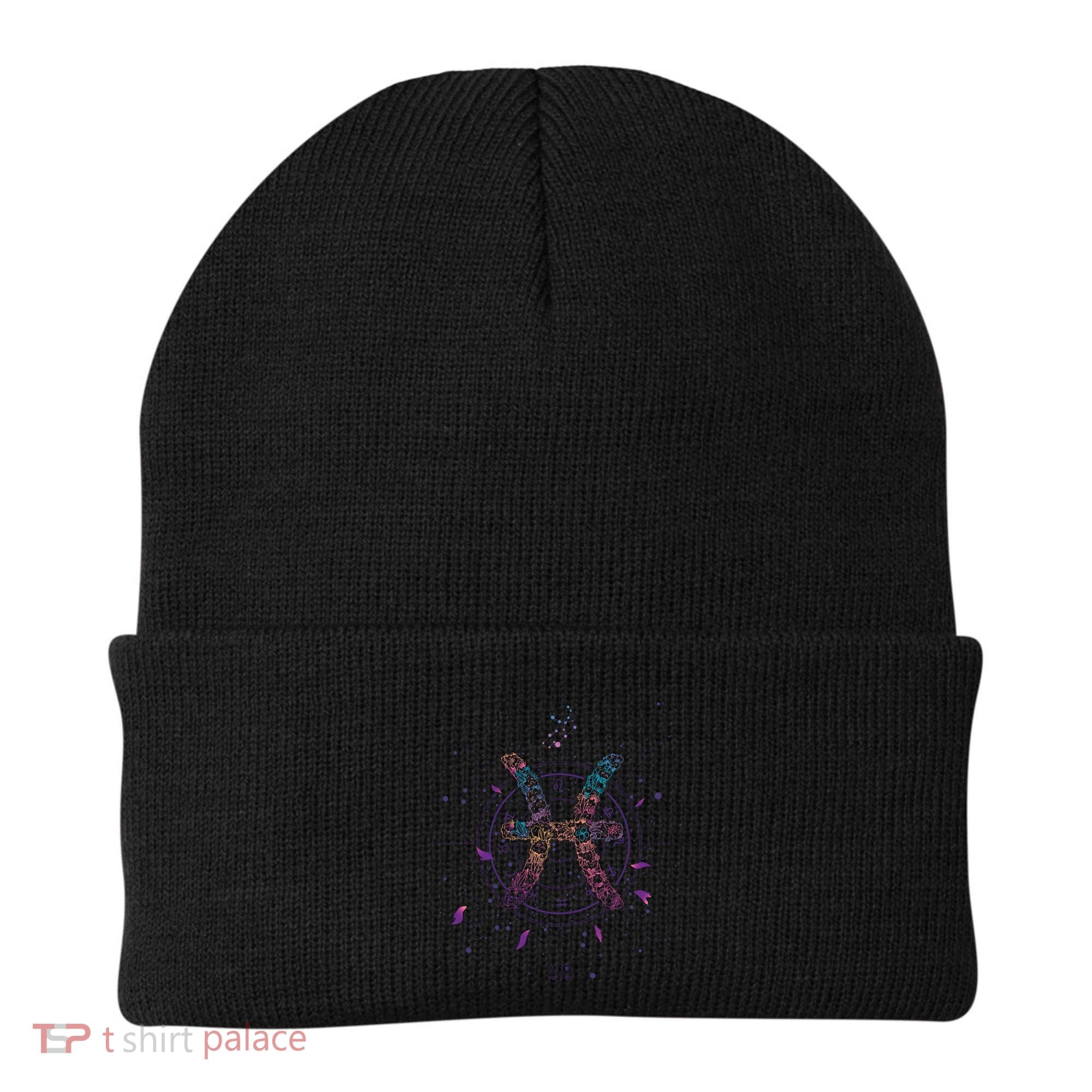 Pisces Floral Zodiac Beanie