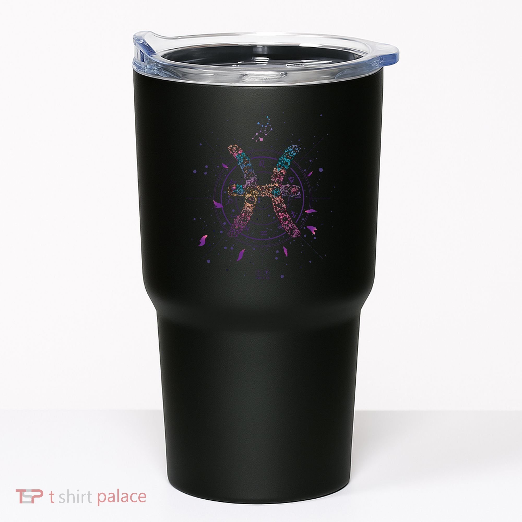 Pisces Floral Zodiac Tumbler