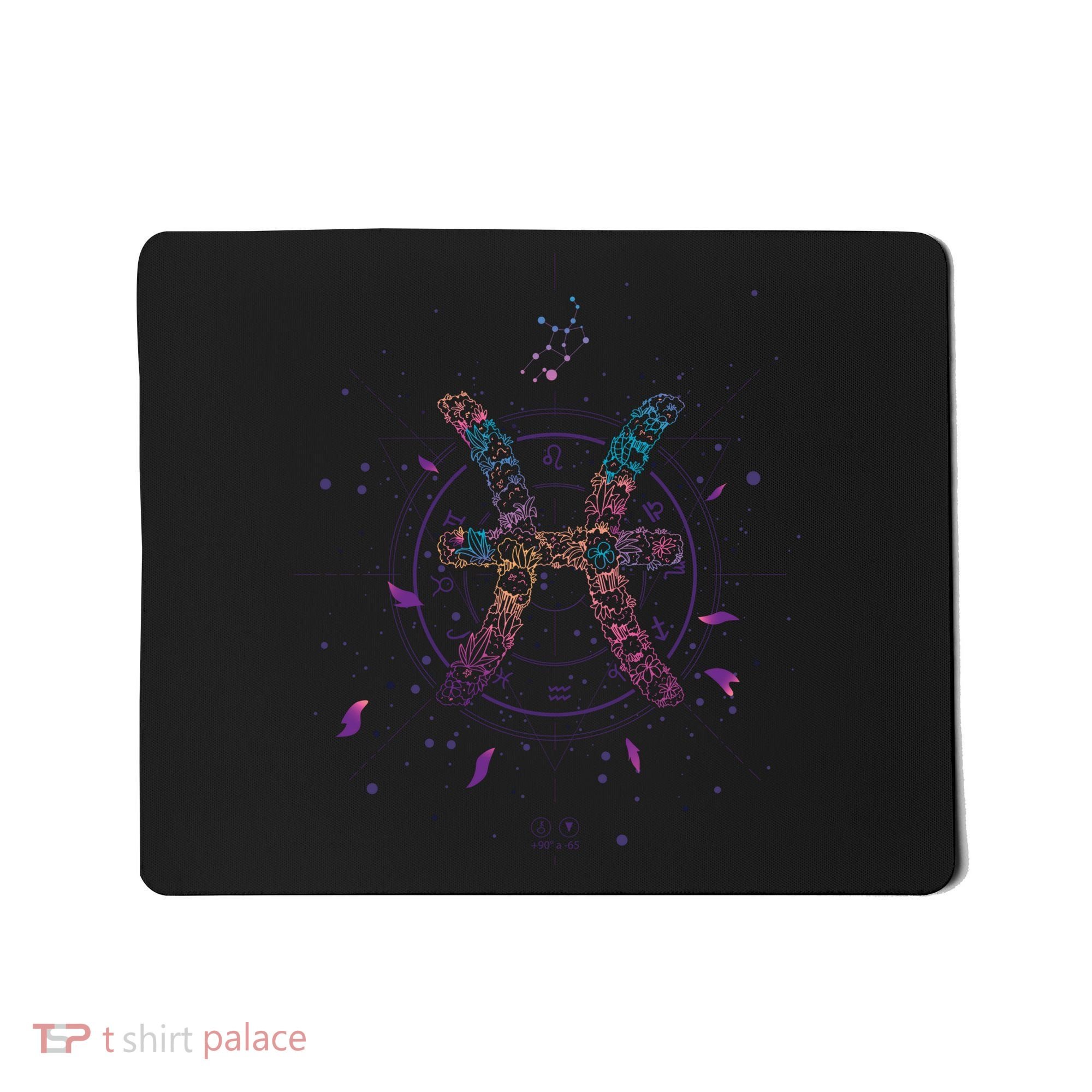 Pisces Floral Zodiac Mousepad
