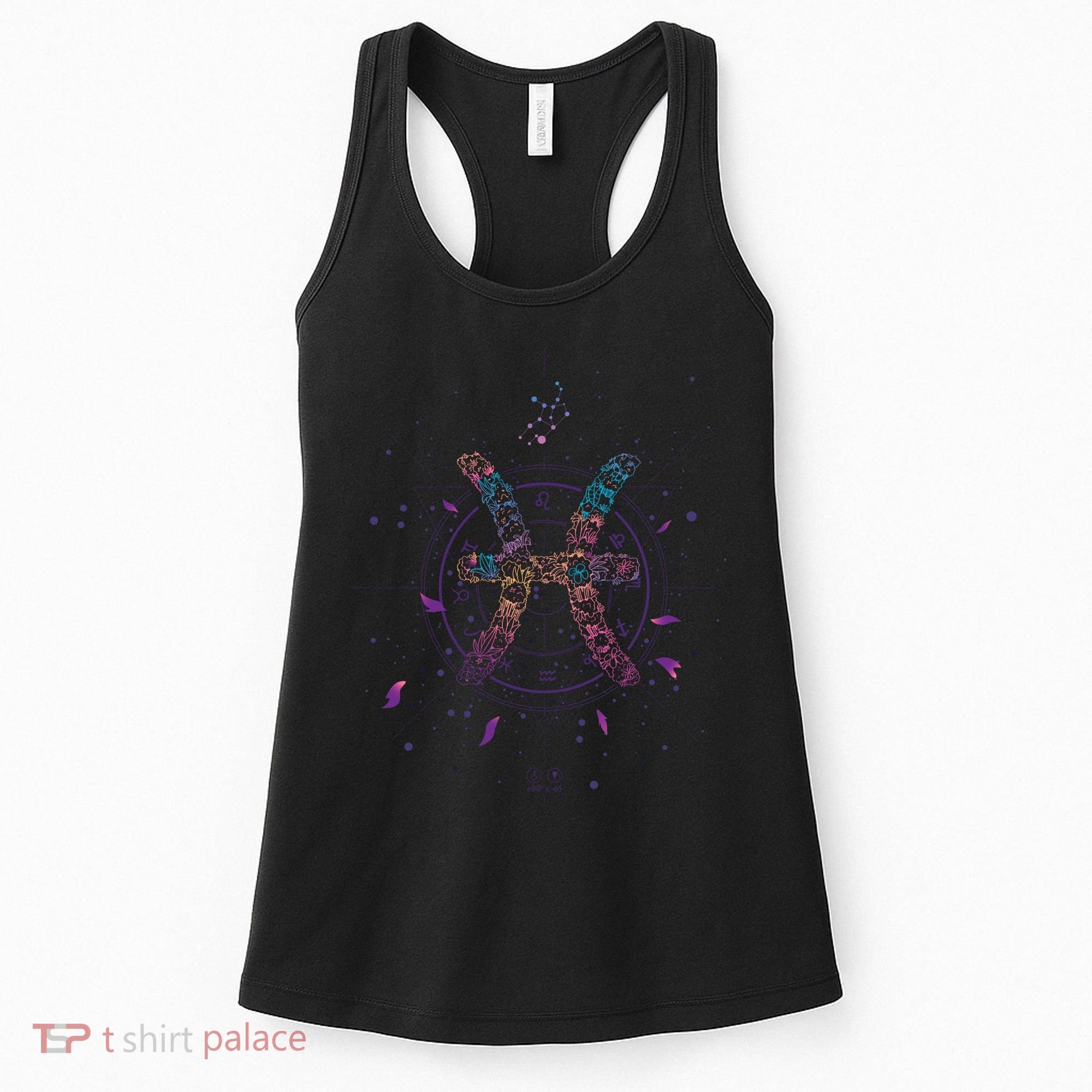 Pisces Floral Zodiac Women's Tank Top