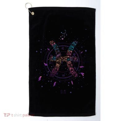 Pisces Floral Zodiac Golf Towel