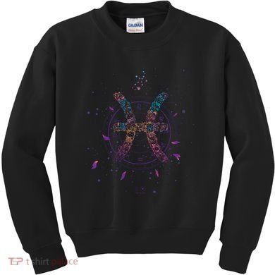 Pisces Floral Zodiac Kids Sweatshirt