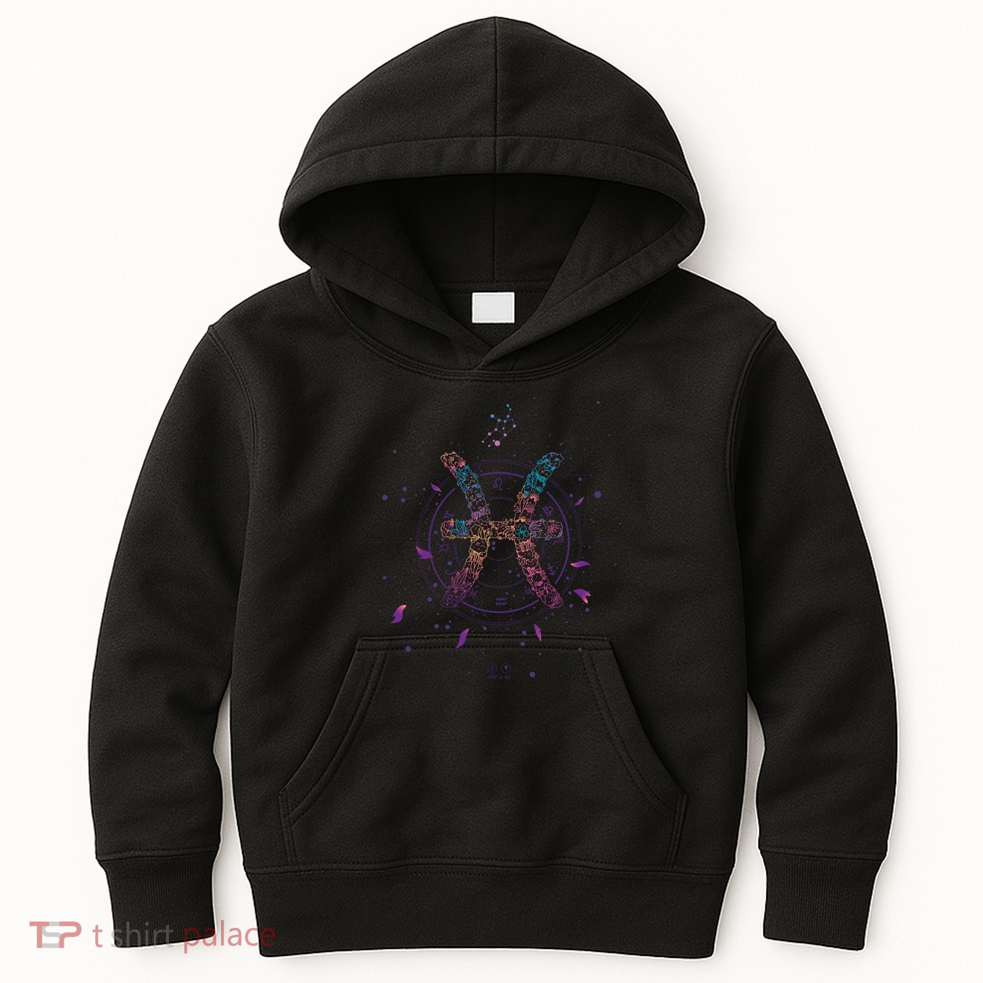 Pisces Floral Zodiac Kids Hoodie