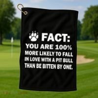 Pit Bull Funny Fact Golf Towel thumb 1