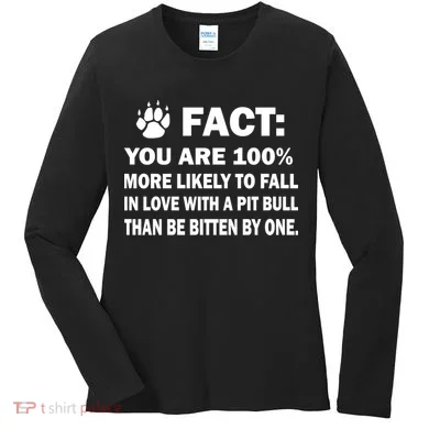 Pit Bull Funny Fact Women's Long Sleeve Shirt