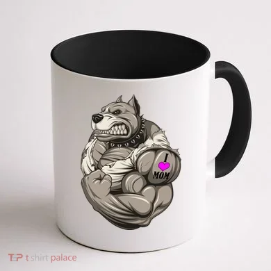 Pit Bull Loves Mom Coffee Mug back