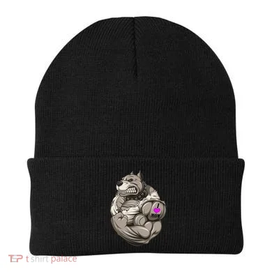 Pit Bull Loves Mom Beanie