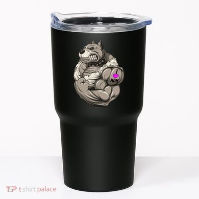 Pit Bull Loves Mom Tumbler