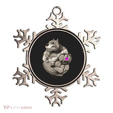 Pit Bull Loves Mom Ornament