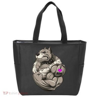 Pit Bull Loves Mom Tote Bag