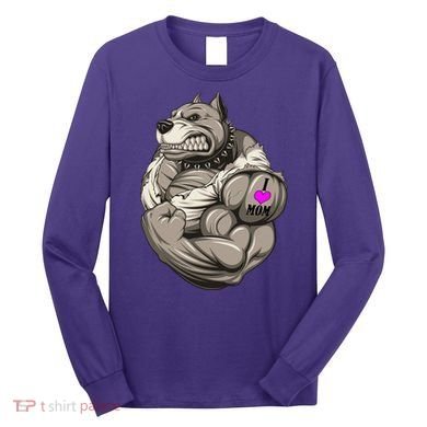 Pit Bull Loves Mom Long Sleeve Shirt