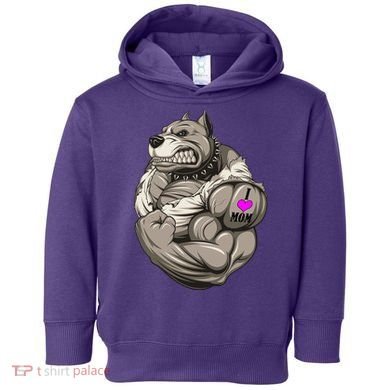 Pit Bull Loves Mom Toddler Hoodie