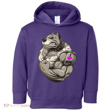Pit Bull Loves Mom Toddler Hoodie