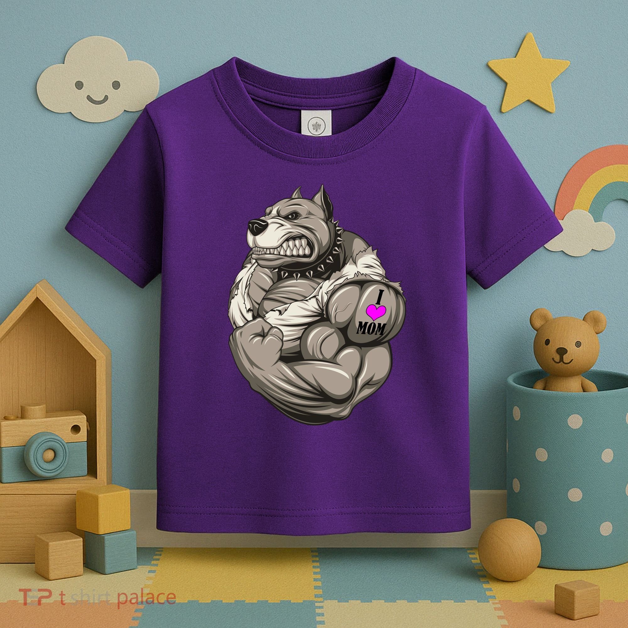 Pit Bull Loves Mom Toddler T-Shirt