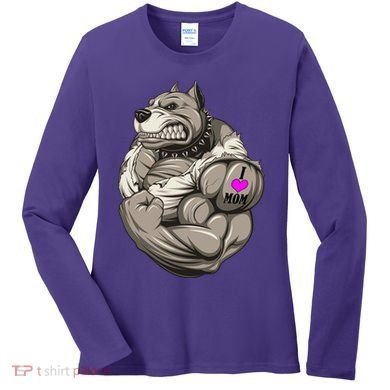 Pit Bull Loves Mom Women's Long Sleeve Shirt