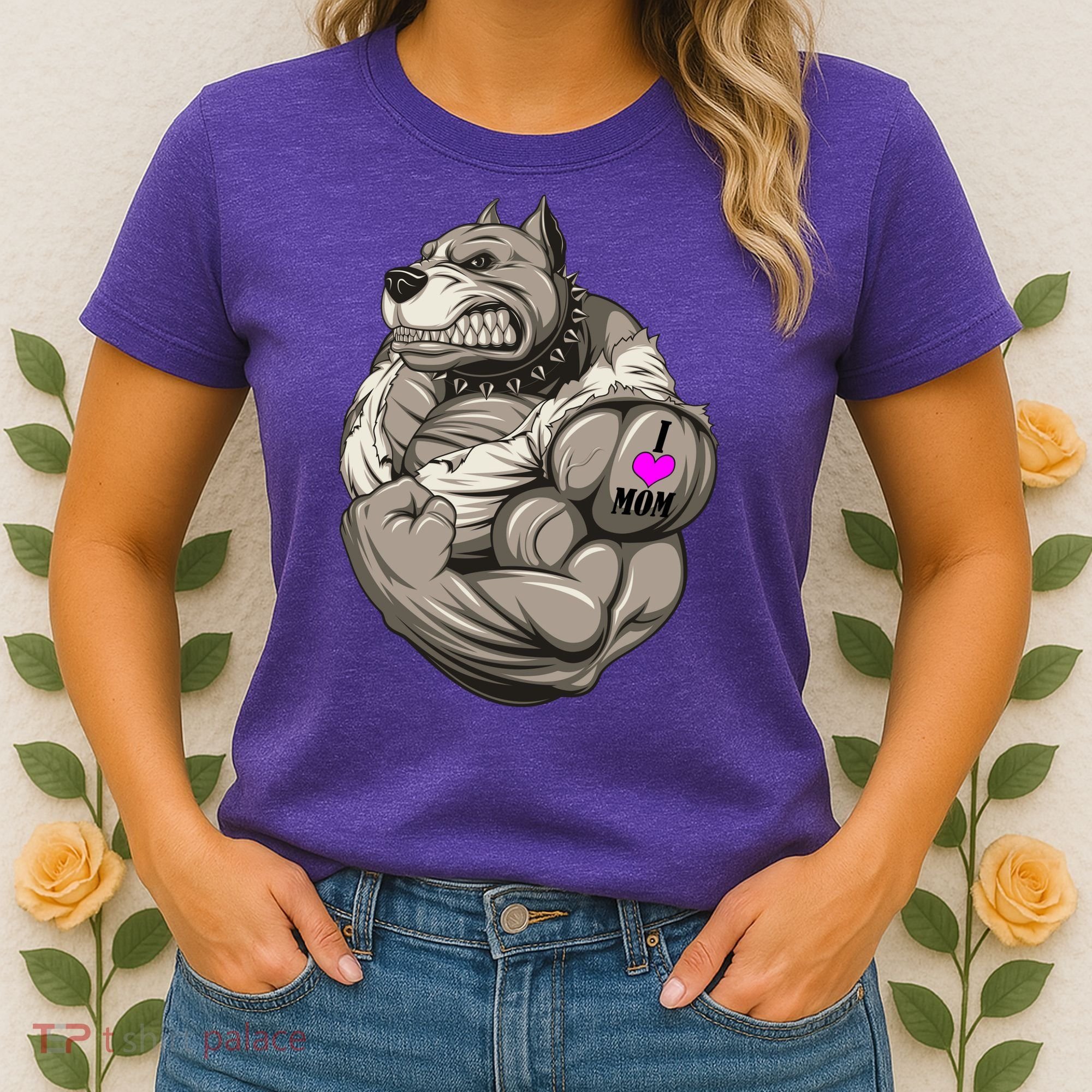 Pit Bull Loves Mom Women's T-Shirt