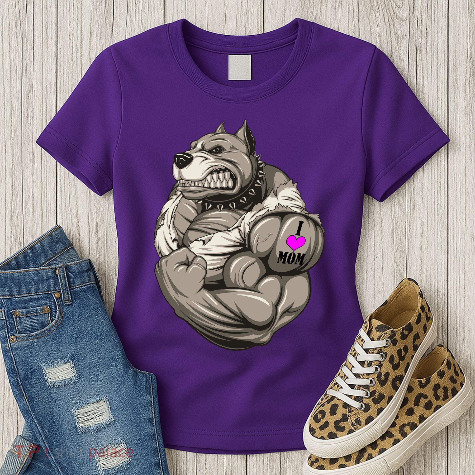 Pit Bull Loves Mom Women's T-Shirt