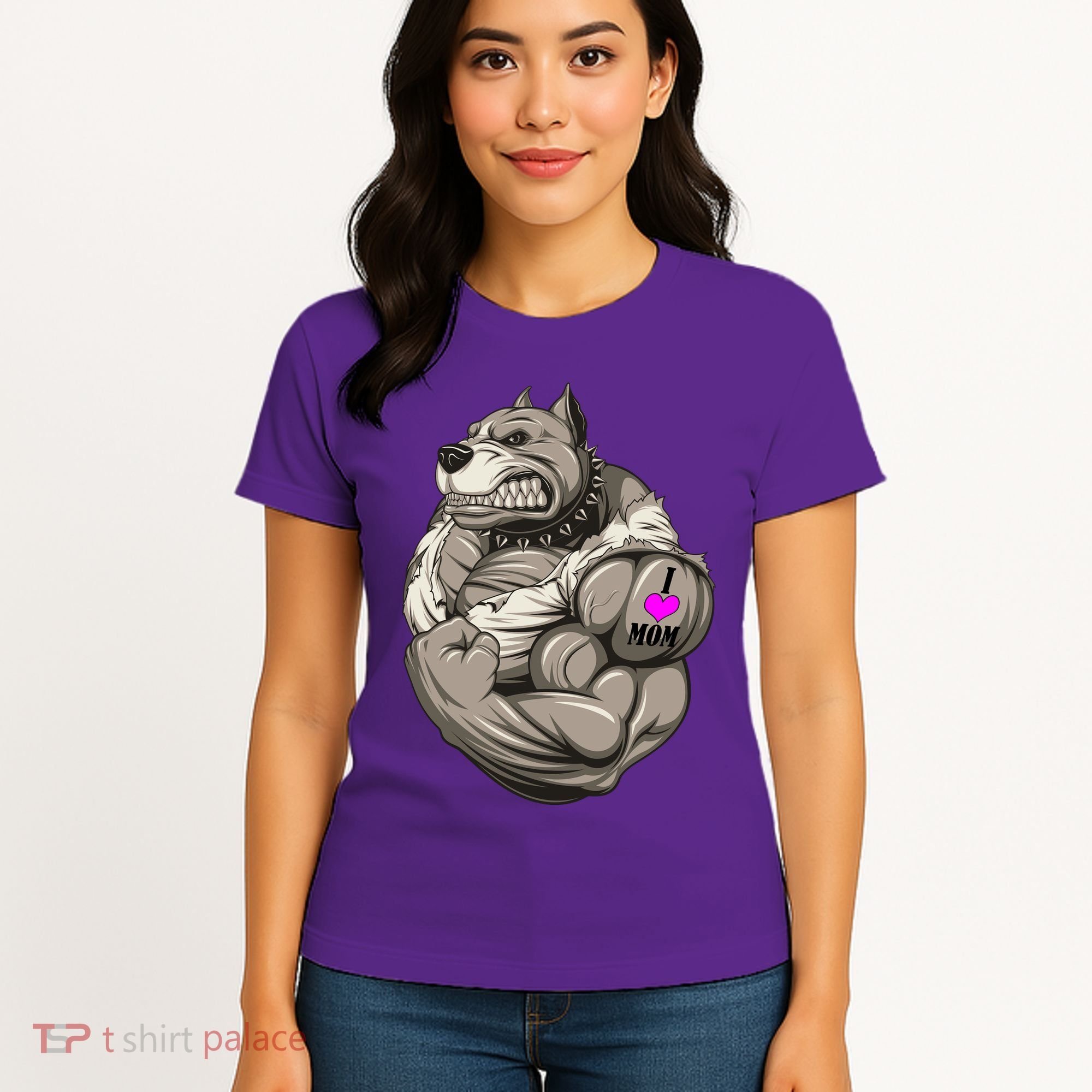 Pit Bull Loves Mom Women's T-Shirt