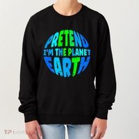 Pretend I'm The Earth Funny Lazy Matching Halloween Costume Women's Sweatshirt thumb 0