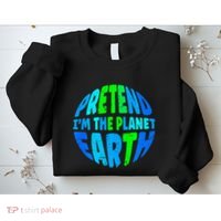 Pretend I'm The Earth Funny Lazy Matching Halloween Costume Sweatshirt thumb 2