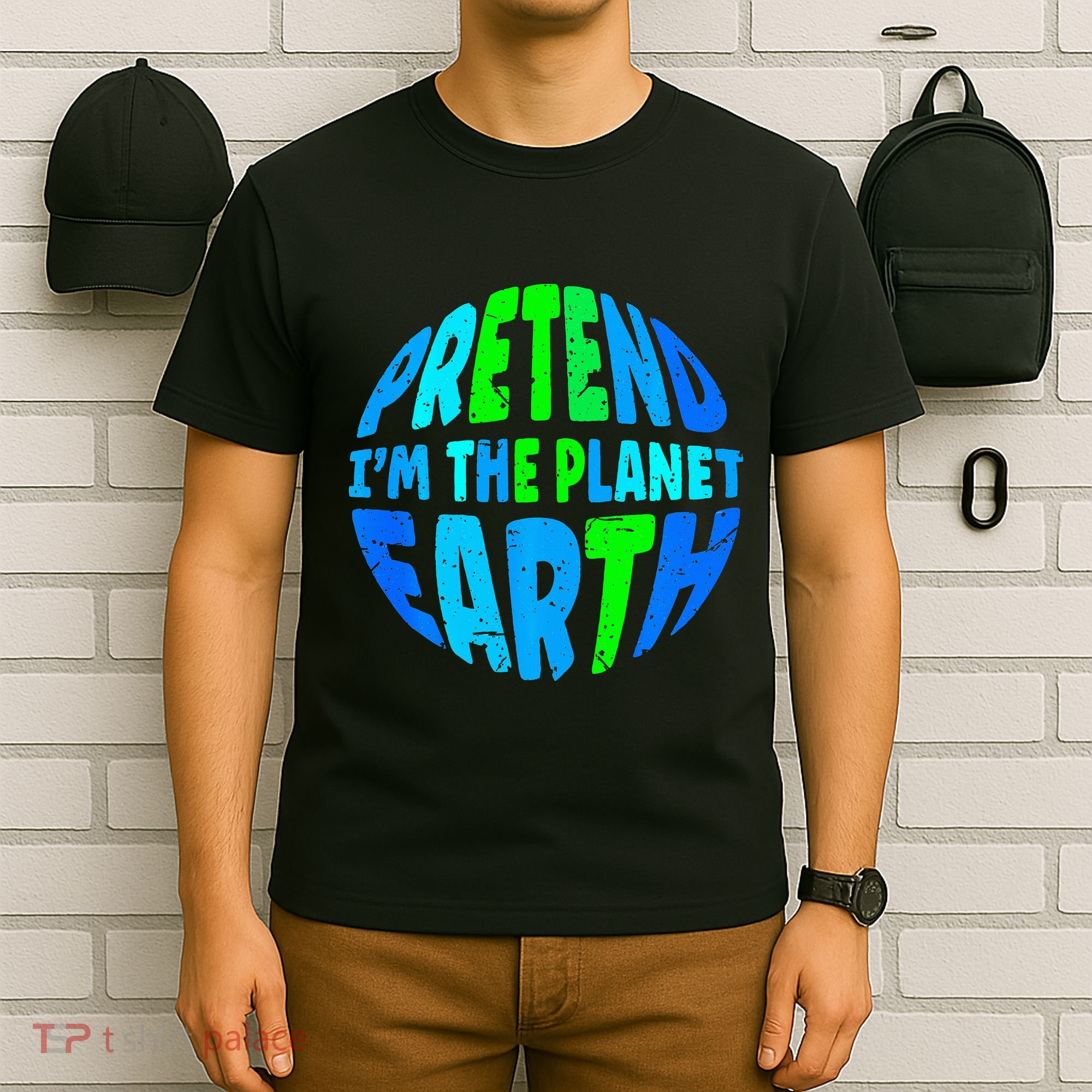 Pretend I'm The Earth Funny Lazy Matching Halloween Costume T-Shirt