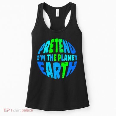 Pretend I'm The Earth Funny Lazy Matching Halloween Costume Women's Tank Top