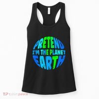Pretend I'm The Earth Funny Lazy Matching Halloween Costume Women's Tank Top thumb 0