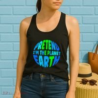 Pretend I'm The Earth Funny Lazy Matching Halloween Costume Women's Tank Top thumb 2