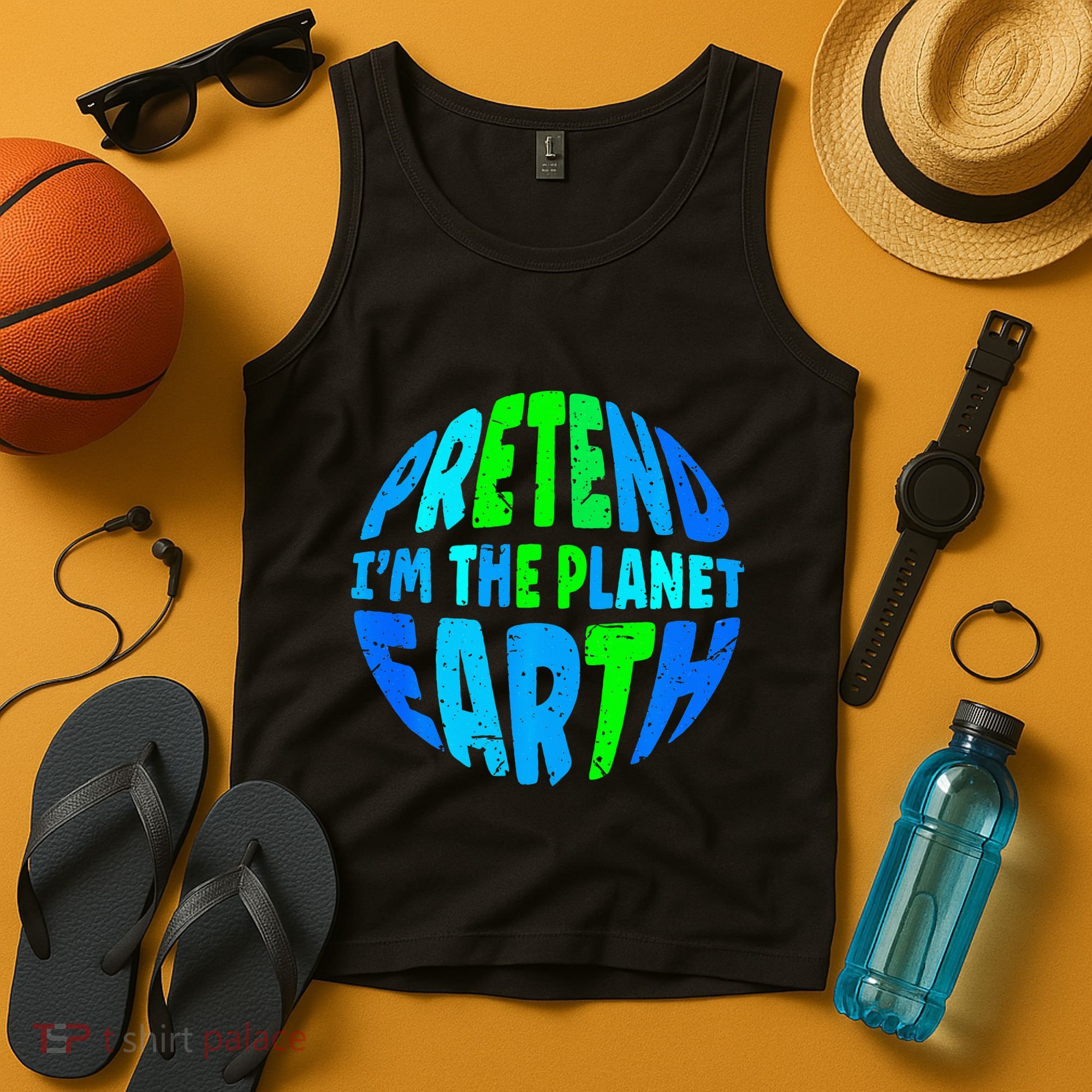 Pretend I'm The Earth Funny Lazy Matching Halloween Costume Tank Top